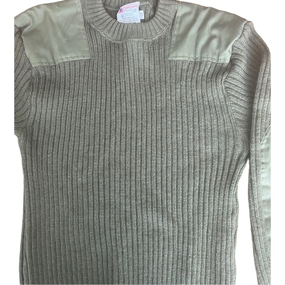 Jack Young Associates Vintage Green 100% Wool Military Tactical Sweater Size 42 - Picture 6 of 10